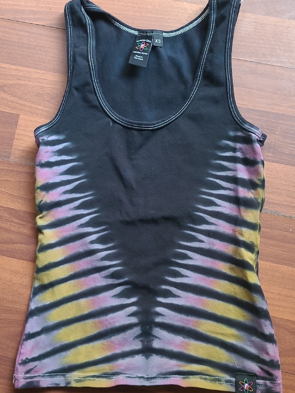 XS Black Tie-Dye Tank Top by